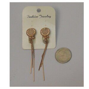 Women Stick Earrings Beaded Drop Dangle Gold Tones Leverback Fasteners FASHION